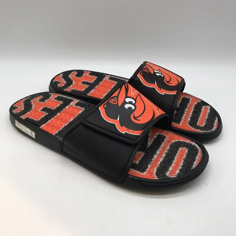 Baltimore Orioles MLB Logo Slide Sandals Men's L (11-12) Baseball Pool Slippers